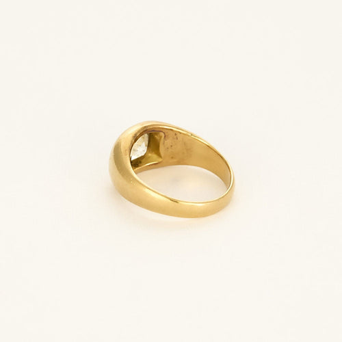 Bague 43 Bague chevalière en or jaune et diamant taille ancienne 58 Facettes PAL28682