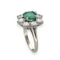Bague 51 Bague en or gris 18K avec émeraude de Colombie 1,00 ct et 1,60 ct de diamants – Vers 1970 – Taille 51-52 58 Facettes