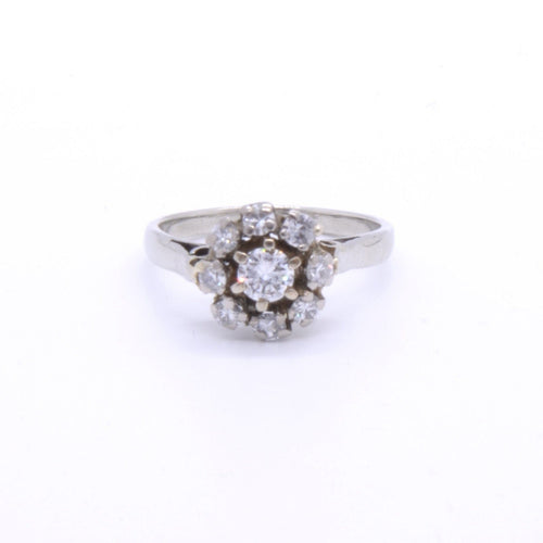 Bague 49 Bague Albine marguerite de diamants or blanc 58 Facettes 20