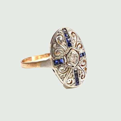 Bague BAGUE DESIGN ART DÉCO 1930-35 58 Facettes Q540A