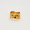 Bague 56 Bague or jaune saphir émeraudes diamants 58 Facettes LP471/15