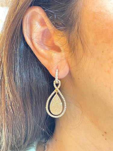 Boucles d'oreilles Boucles d’oreilles "Edouard Nahum" 2 en 1 en or rose 18 carats et diamants 58 Facettes