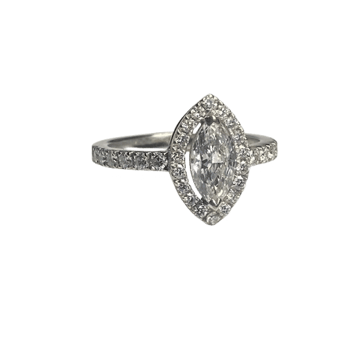 Bague 50 Bague marquise or blanc et diamants 58 Facettes 250175