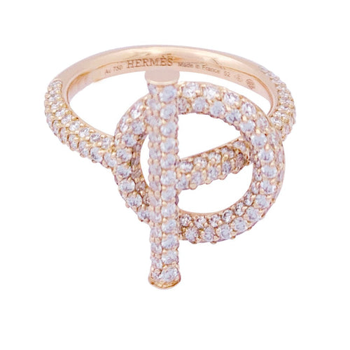 Bague 52 Bague Hermès "Echappée Hermès" or rose, diamants. 58 Facettes 33718