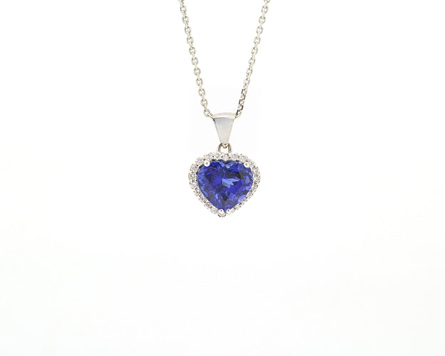 Collier Collier en or blanc avec tanzanite de 3,60 ct 58 Facettes