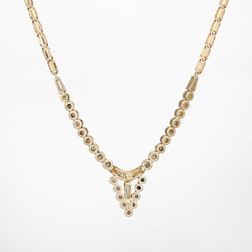Collier Collier ras-de-cou vintage diamants 0,75 ct en or jaune 18k 58 Facettes G14176