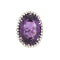 Bague 50 Bague en or blanc avec améthyste et diamant du milieu du siècle 58 Facettes G13978