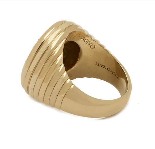 Bague Bague en or et argent massif représentant Alexandre le Grand, pièce de monnaie Bulgari 58 Facettes