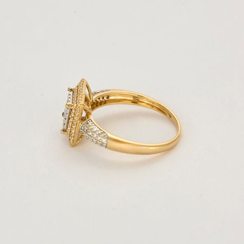 Bague 52 Bague moderniste or jaune et gris et diamants 58 Facettes LAV1685