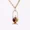 Pendentif Breloque or jaune lanterne pierre rouge 58 Facettes CVP156