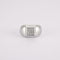 Bague CHEVALIERE FORME CARREE PAVAGE DIAMANTS OR GRIS 18K 58 Facettes
