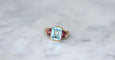 Bague 51.5 Bague Topaze et Grenats Or Jaune 58 Facettes