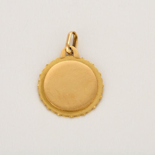 Pendentif AUGIS - Médaille d'Amour - Or jaune, diamant et rubis de synthèse 58 Facettes CHAL0128