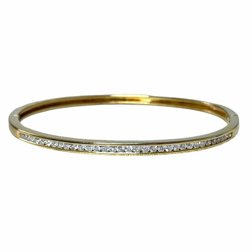 Bracelet Bracelet jonc or jaune, diamants sertis rail 58 Facettes 336