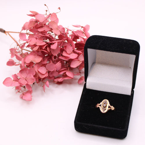 Bague Bague or rose époque Napoléon III Perles fines 58 Facettes