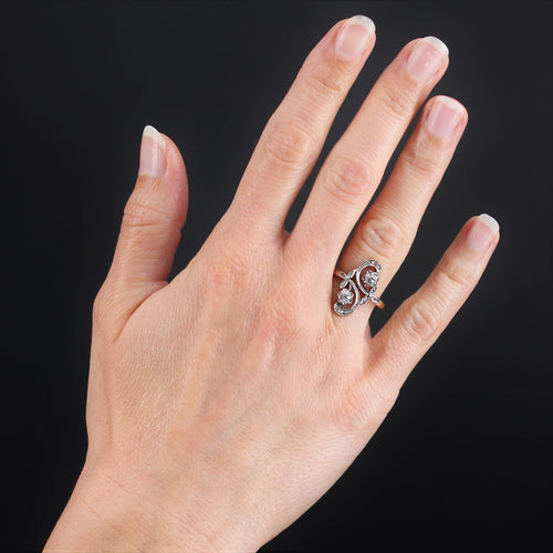 Bague 53 Bague ancienne or et diamants de la Belle époque 58 Facettes 22-394