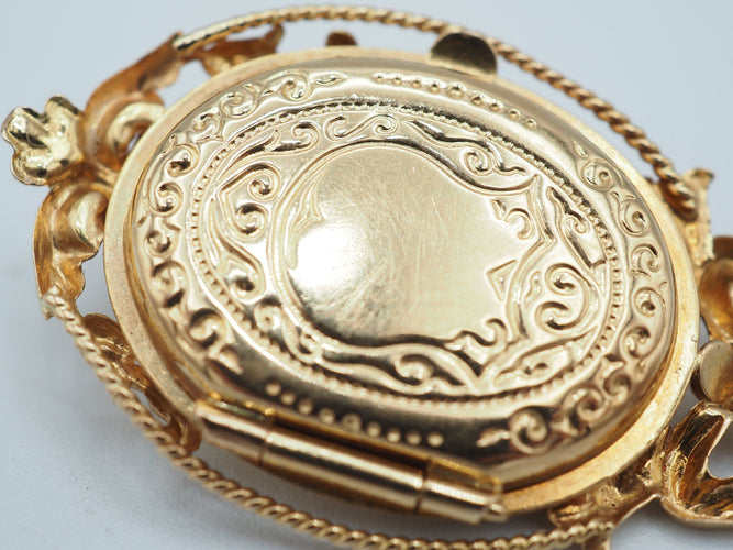 Pendentif Porte photo or 18k perle fine 58 Facettes