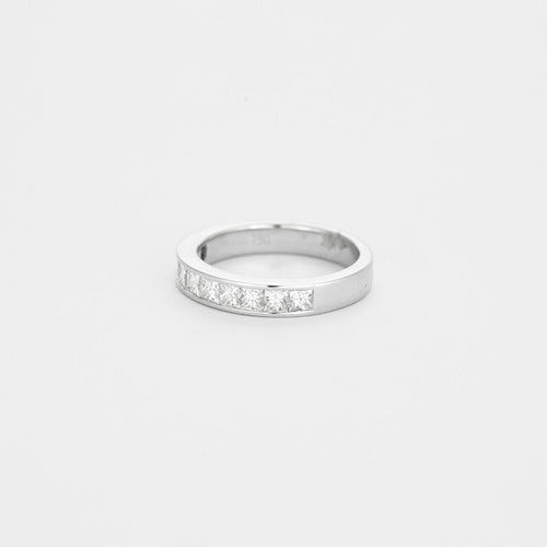 Bague 54 Demie alliance or blanc diamants 58 Facettes 311955