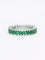 Bague 55 Alliance or blanc émeraudes taille marquise 2 carats 58 Facettes 1109