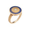 Bague 51 Bague Art Déco Vintage Diamant Émail Cercle Or Jaune 58 Facettes G13365