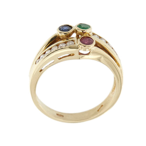 Bague Bague avec rubis, émeraude, saphir et diamants 58 Facettes 30024