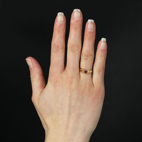 Bague 49 Bague moderne or jaune rubis diamants 58 Facettes 17-024C