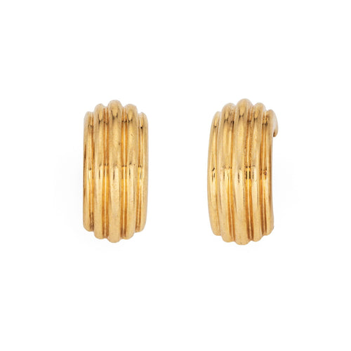 Boucles d'oreilles Tiffany & Co - Boucles d'oreilles créoles côtelées vintage 58 Facettes G13965