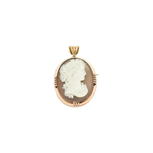 Pendentif BROCHE-PENDENTIF CAMÉ OR JAUNE 58 Facettes BO/230042/