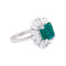 Bague 53 Bague or blanc, diamants, émeraude. 58 Facettes 33994