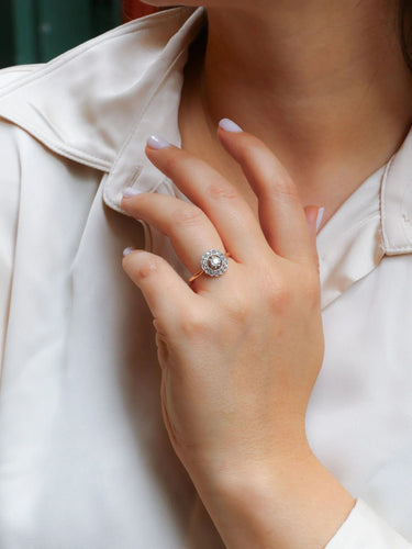 Bague 60 Bague marguerite diamants taille ancienne 58 Facettes J377
