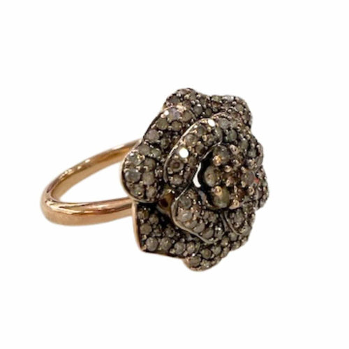 Bague BAGUE DE DESIGN CONTEMPORAIN DU XXE SIÈCLE en OR et ARGENT avec DIAMANTS 58 Facettes Q229B