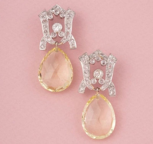 Boucles d'oreilles Boucle d'oreilles Art Déco or gris et diamants 58 Facettes