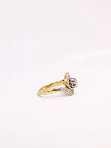Bague 50 Bague tourbillon or platine diamants taille ancienne 0,15 ct 58 Facettes J321
