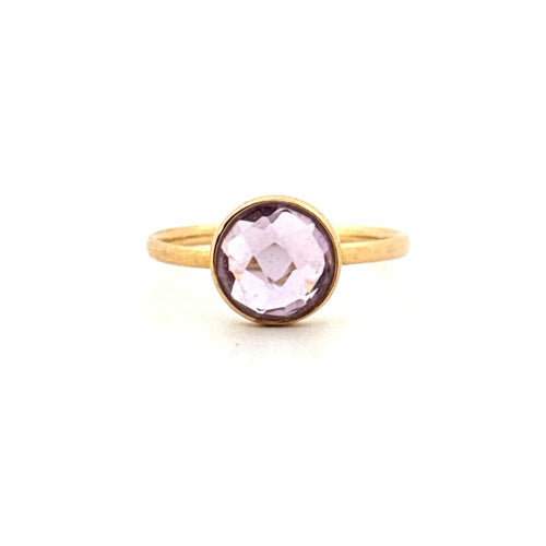 Bague 54 Solitaire Or Jaune & Améthyste 58 Facettes 60-GS35806