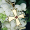 Pendentif Croix Occitane en or jaune et rubis 58 Facettes CVP160
