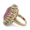 Bague 52 Bague cocktail vintage en or sertie d'un diamant rubélite naturel de 12 carats 58 Facettes