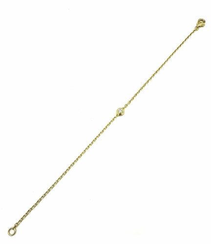 Bracelet CARTIER. Collection "Diamants légers", bracelet or jaune et diamant 58 Facettes