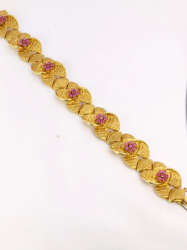 Bracelet Bracelet vintage fleur or amati et rubis 58 Facettes J338
