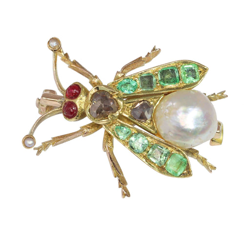 Broche Charmante broche à mouche vintage des années 1870 58 Facettes 24137-0100