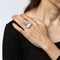 Bague Bague vintage en or jaune 18 carats avec diamants et cristal de roche, taille 7 58 Facettes G13575