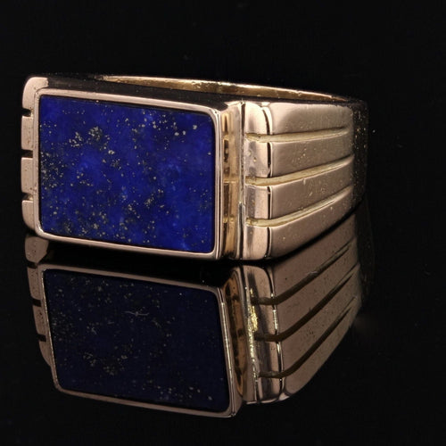 Chevalière or et lapis lazuli