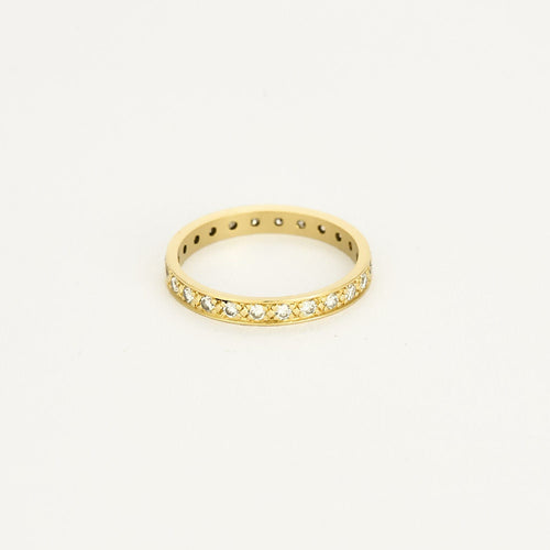 Bague 58,5 Alliance américaine en or jaune et diamants 58 Facettes TOU1500X3