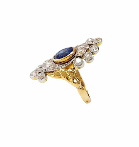 Bague 52.5 Bague BELLE ÉPOQUE saphir et diamants 58 Facettes Bag.1900-DV.40