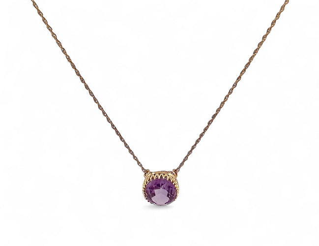 Collier Collier or jaune et améthyste 58 Facettes