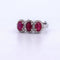Bague 54 Bague en or blanc 18 kt avec rubis et diamants 58 Facettes