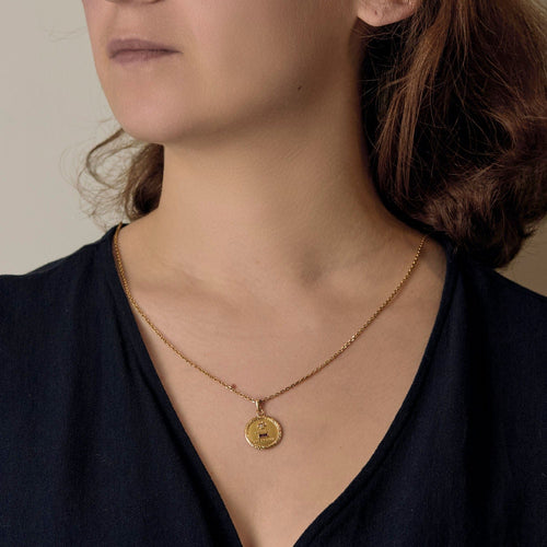Pendentif AUGIS - Médaille sentimentale en or jaune 58 Facettes MON0793