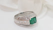 Bague 55.5 Bague jonc en or blanc émeraude et diamants 58 Facettes 31937