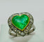 Anillo en platino y oro amarillo con Esmeralda y Diamantes 58 Facettes 50295
