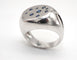 Bague or blanc 750 saphirs