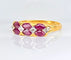 Bague 50 Bague en or jaune 18 carats, 6 rubis et 4 diamants 58 Facettes AB551